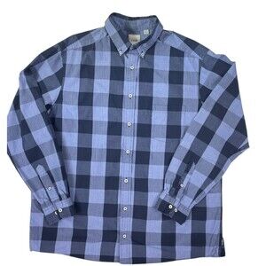 ROWM Blue Buffalo Plaid Cotton Cabin Modern Country EUC Shirt XLT